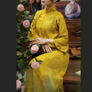蝶双飞--中式传统一片式，复古中国风女装，茶服日常连衣裙年轻版旗袍