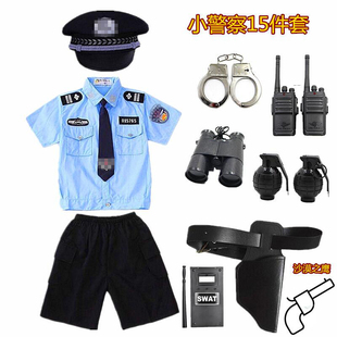 儿童警察服演出服男女童警官服，小交警制服套装警服军装特种兵扮演
