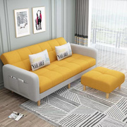 拼色折叠沙发床，两用小户型房经济型约多功能布艺沙发