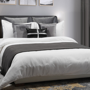 现代灰色软床软体家具床品配套多件套实木板木中式美式简约风格