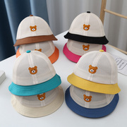 超可爱der小熊帽子~ins韩版婴儿渔夫帽夏季网面透气韩国宝宝盆帽