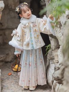 女童汉服拜年服加厚儿童中国风超仙唐装宝宝新年马面裙加厚冬