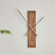 实木家客厅装饰极约挂钟表创意时尚黑胡桃木西班牙大指针时钟