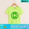 绿灯侠表演服T恤短袖童装学生可爱Q版超级英雄绿色侠小孩纯棉半袖