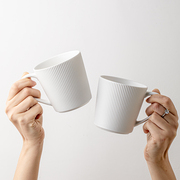 悠瓷高级感浮雕马克杯情侣杯子一对陶瓷咖啡杯家用待客泡茶杯水杯