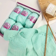 新生婴儿长绒棉牛奶棉宝宝线纯棉儿童毛线手工编织中粗全棉毛线团