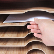 文件架木质学生书架文件收纳桌面加厚多层收纳整理A3盒A4纸置物架