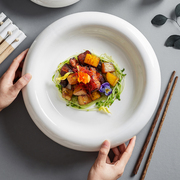 白色酒店盘子创意北欧餐具，家用瓷器特色网红个性，菜盘西餐法餐摆盘