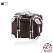 HFGT原创行李箱S925纯银散珠子欧美手链女士珠子串珠饰品配件手串