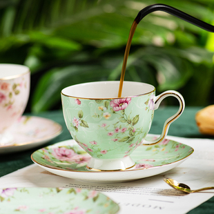 英式咖啡杯碟套装家用精致下午茶茶具杯子水杯骨瓷轻奢陶瓷马克杯