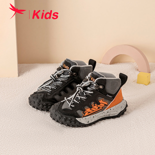 红蜻蜓男童鞋冬季户外运动鞋，耐磨防滑跑步鞋，篮球鞋加绒保暖棉鞋子