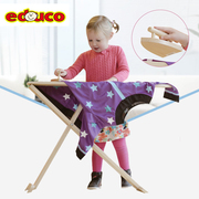 荷兰educo可折叠晾衣架木质，儿童过家家玩具娃娃家角色扮演道具4+