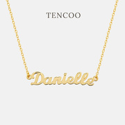 tencoo定制字母项链s925银，英文名字定制项链，刻字母小众定制礼物