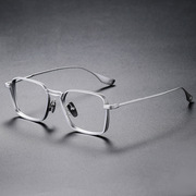 适合高度数纯钛手工日式复古近视眼睛框架男士款大方框宽边眼镜框