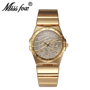 V230品牌潮流镶水钻表带女士石英手表时装腕表手表missfox时尚