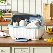 厨房碗碟碗盘收纳架盘子，沥水碗架装碗筷，收纳箱放碗带盖餐具盒碗柜