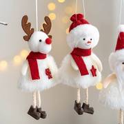 2022年跨境圣诞毛绒小娃娃布艺老人雪人麋鹿小挂件圣诞树装饰