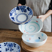 日本进口横丁面钵大汤碗陶瓷碗家用陶瓷餐具大碗面钵拉面碗色拉碗