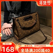 香港品牌2023真皮包包，女斜挎包高级链条，大容量托特包手提单肩