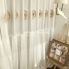 韩式透光不透人梦幻纯白色，仿麻立体贴花，婚房卧室客厅北欧窗帘