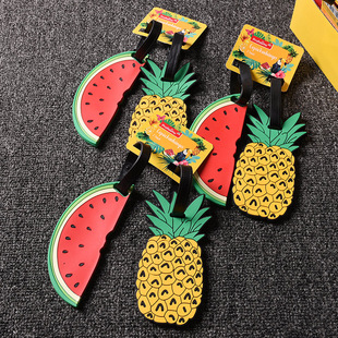 西瓜菠萝水果型书包行李箱，挂件硅胶多功能标牌，挂牌吊牌托运牌