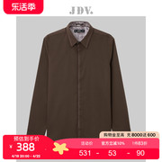 JDV男装商场同款秋季新咖色商务通勤职场长袖正装衬衫衬衣WIF2312