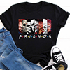 Friends Horror Tshirt 个性欧美风卡通印花短袖休闲T恤男女情侣