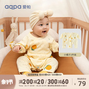 2件装aqpa新生婴儿连体衣，长袖春秋纯棉，衣服宝宝哈衣和尚服