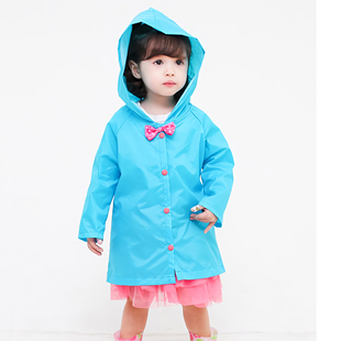 Seeumi 轻便舒适环保儿童雨衣韩国男女宝宝童可爱蝴蝶结雨衣雨披