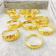 越南沙金镀金女士可调节戒子，情侣对戒结婚饰品，仿真仿黄金男士戒指