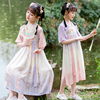 女童夏季唐装刺绣汉服儿童女孩中国风复古仙女雪纺连衣裙襦裙
