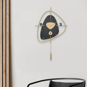 现代铁艺创意时尚摇摆挂钟，客厅墙面静音钟表，家用挂墙餐厅简约时钟