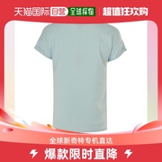 香港直邮Emporio Armani阿玛尼女士夏季短袖T恤粉蓝色棉修身印花