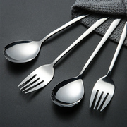 不锈钢勺子家用餐具汤勺，加厚搅拌调羹汤匙，饭勺韩式长柄勺5支装