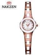 瑞士nakzen品牌时尚陶瓷，女表防水钨钢，小表盘手链女士手表