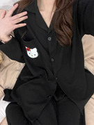 春秋季睡衣女长袖纯棉日系可爱hellokitty凯蒂猫网红家居服套装