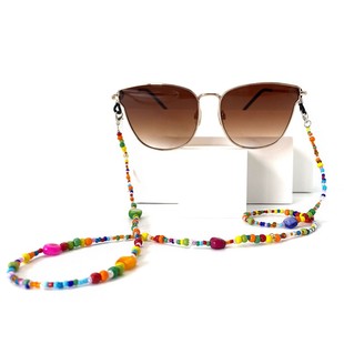 跨境时尚波西米亚风彩，贝壳彩色米珠串珠眼镜，绳眼镜链子口罩挂绳