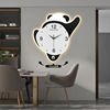 精梭可爱熊猫创意挂钟摇摆发光时钟客厅家用氛围灯夜光挂墙钟