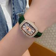 时装表时尚款镶钻潮皮带女士手表指针式石英防水腕表