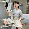 儿童装男童汉服夏装套装，2024中大童唐装，中国风夏季男孩短袖潮