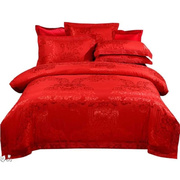 床上四件套婚庆4结婚冬天婚庆大红色床上用品1.8m床单，被套新婚套