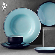 日式盘手工景德镇餐具套装陶瓷小碗盘子家用简约菜饭碗创意定制盘