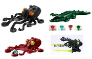 LEGO 乐高零件水中动物6086章鱼18904c1鳄鱼宝石塑料拼装积木玩具