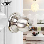 木门锁铜芯球形锁 浴室房门不锈钢卫生间球锁具室内门锁 锁