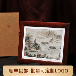 西湖真丝织锦画 杭州特色工艺 中国风商务旅游纪念出国送老外