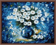 印花法国dmc十字绣客厅卧室，大画花卉系列小雏菊