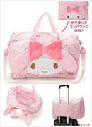 日本美乐蒂双子星KT猫卡通折叠旅行包手提行李袋斜挎包可套拉杆箱