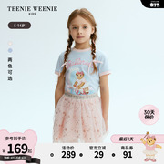 teenieweeniekids小熊童装，24夏季女童全棉撞色休闲短袖t恤