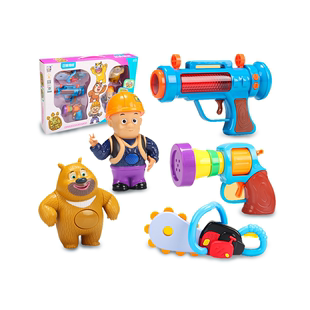 熊出没光头强儿童声光电玩具套装熊大熊二宝宝玩具手锯子故事机