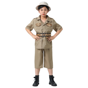 男孩职业角色扮演儿童丛林探险家野生动物巡护员派对演出服套装